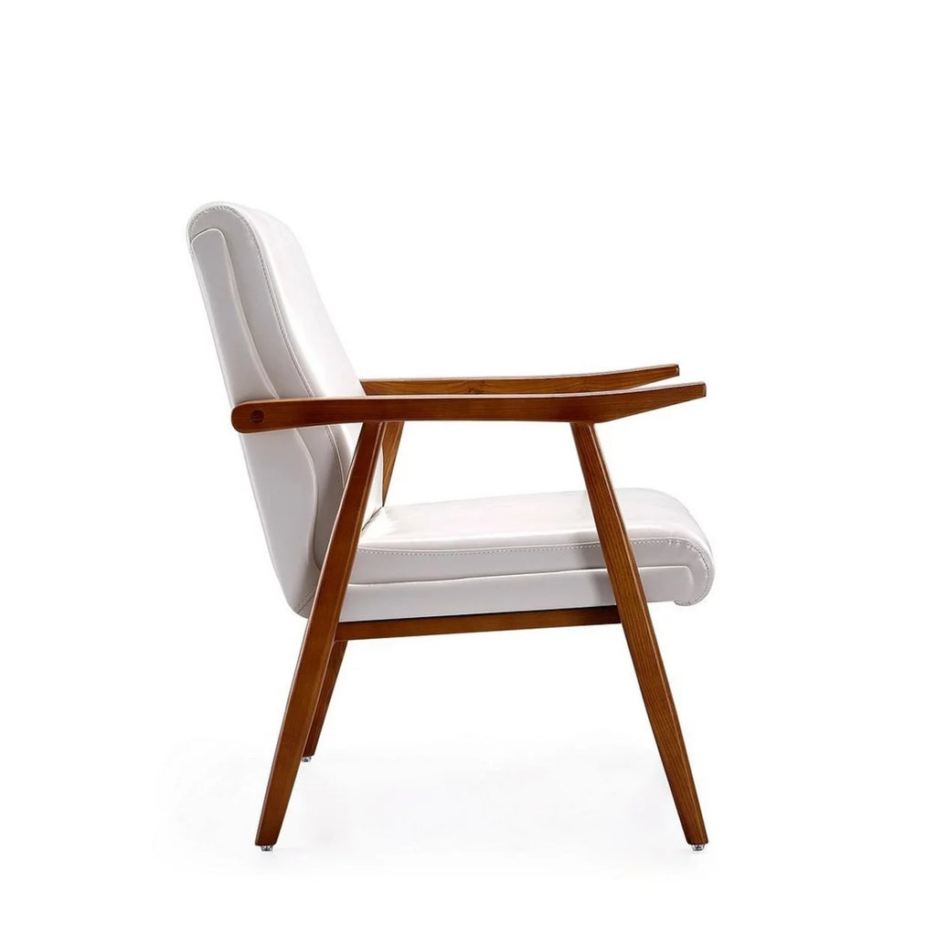 White and Amber Faux Leather Accent Chair Set of 2 A707848