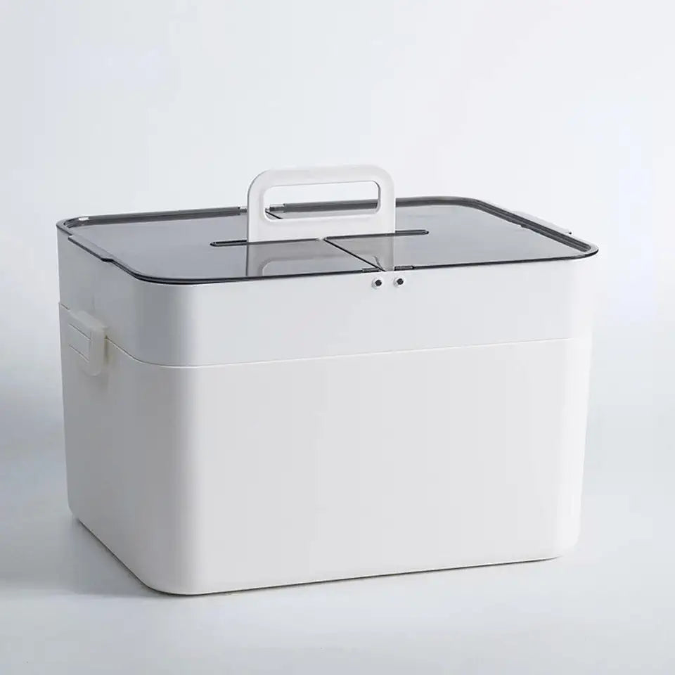 Large Double-Layer Plastic Medicine Box Q364