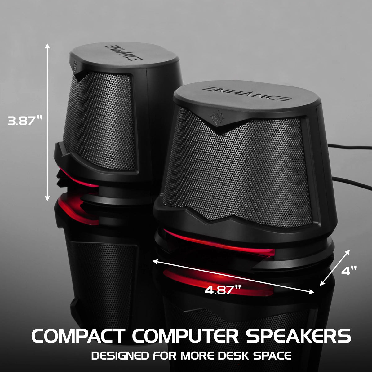 High Excursion Speakers with Red LED Lights, 10W Peak, 3.5mm Wired C40366