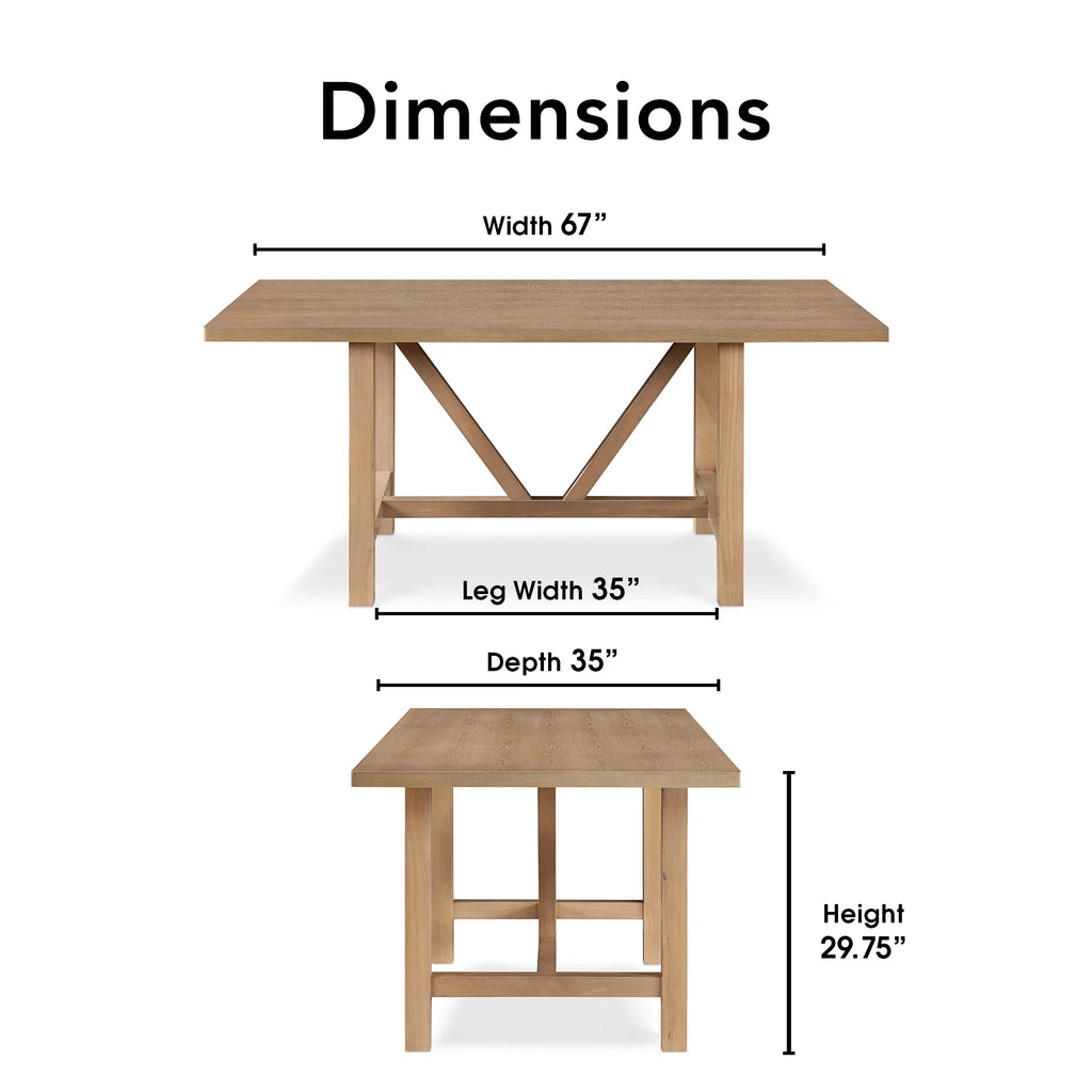 67" Farmhouse Dining Table with Trestle Base P2203