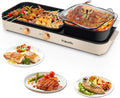 2 in 1 Electric Hot Pot with Grill, Non-Stick Removable Plate O3586