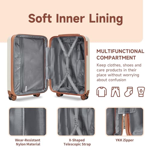 4 Piece Hardside Expandable Luggage Set with Spinner Wheels TSA Lock I69784
