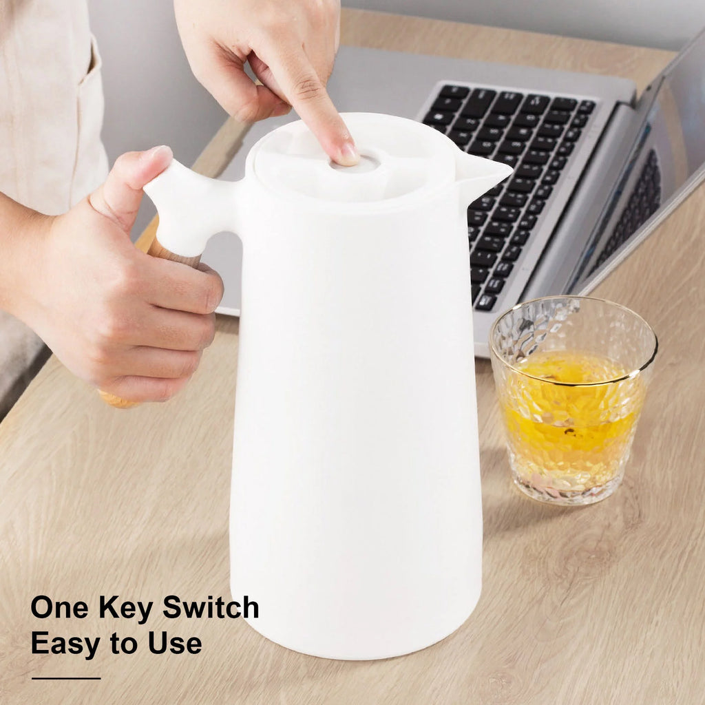 Large Thermal Coffee Carafe Double Walled Glass Liner Insulation Pot Q30147