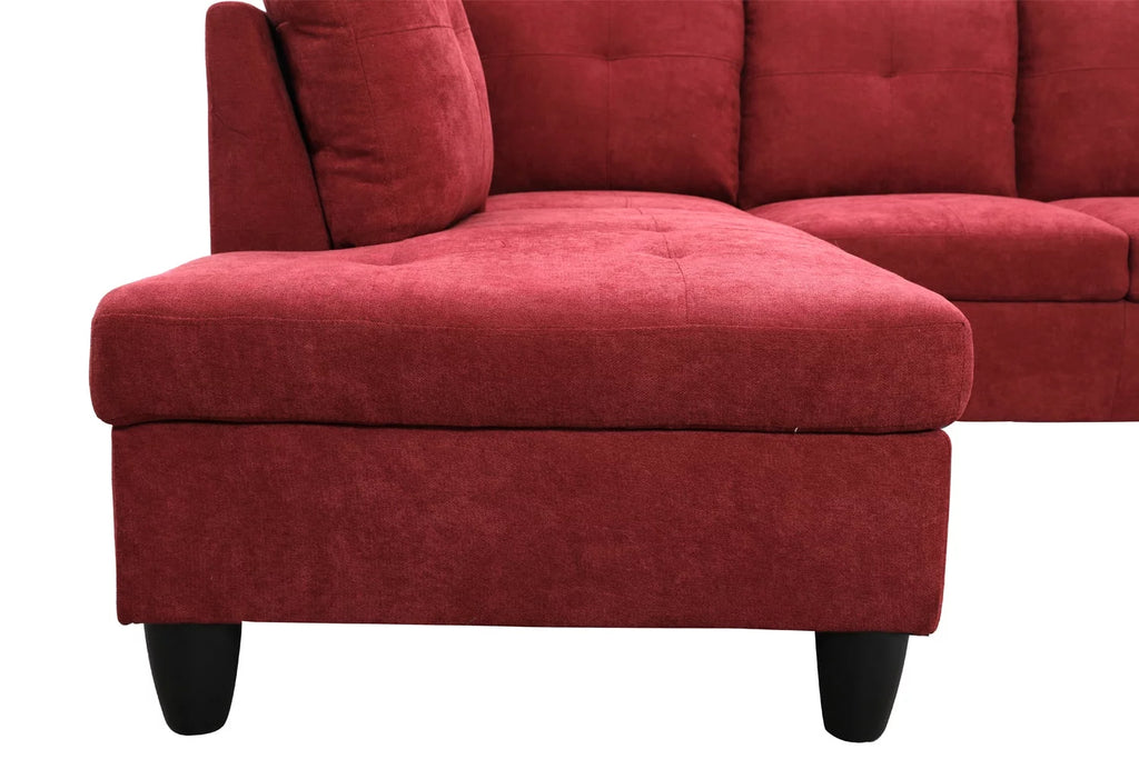 Wine Red L Shaped Sectional Sofa R572531
