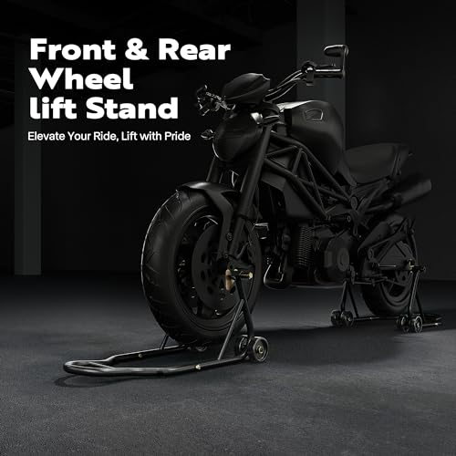 Black Motorcycle Stands 882 Lbs Capacity Front Rear Wheels Lift R385