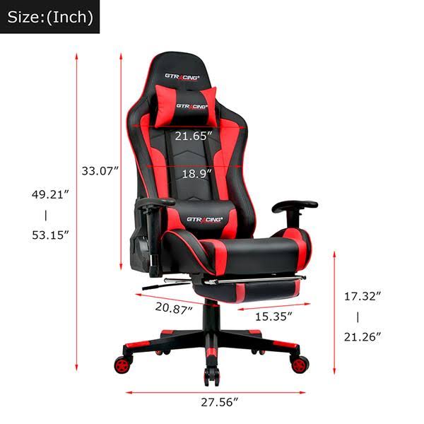 Red Footrest Music Gaming Chair with Bluetooth Speakers Z885