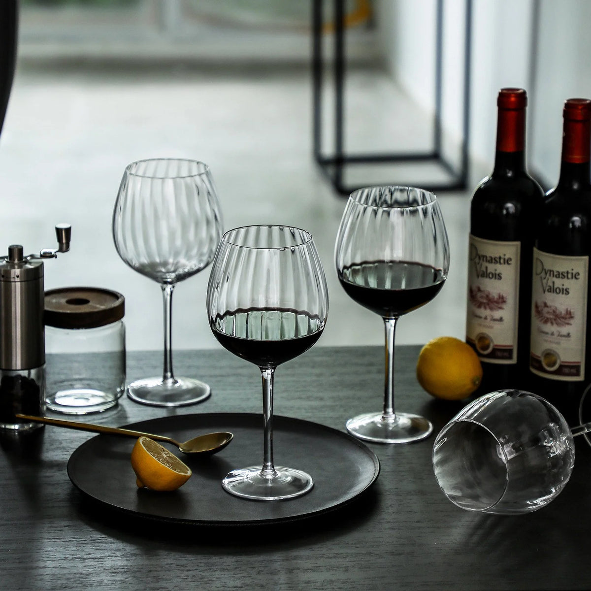 Ribbed Optic Wine Glasses set of 4 N230