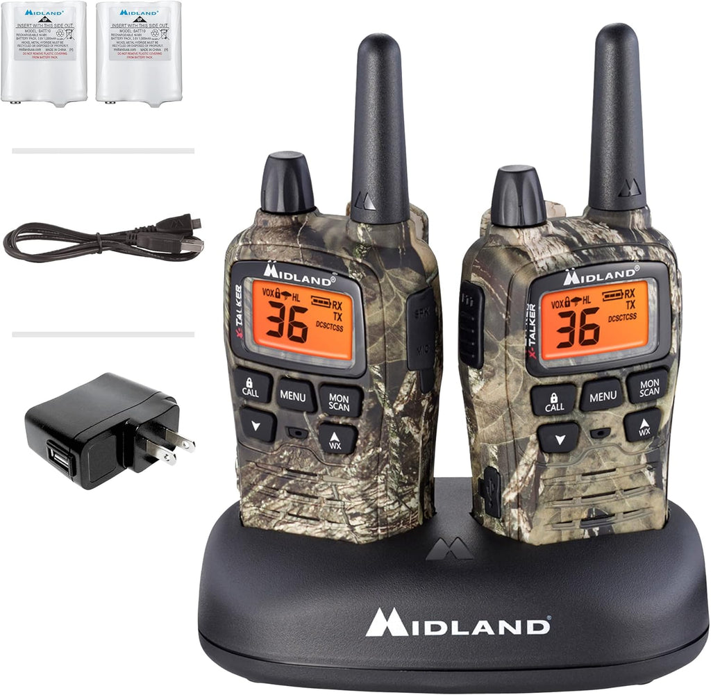 36 Channel FRS Two-Way Radio Walkie Talkie, Black/Silver, Pack of 2 R50941