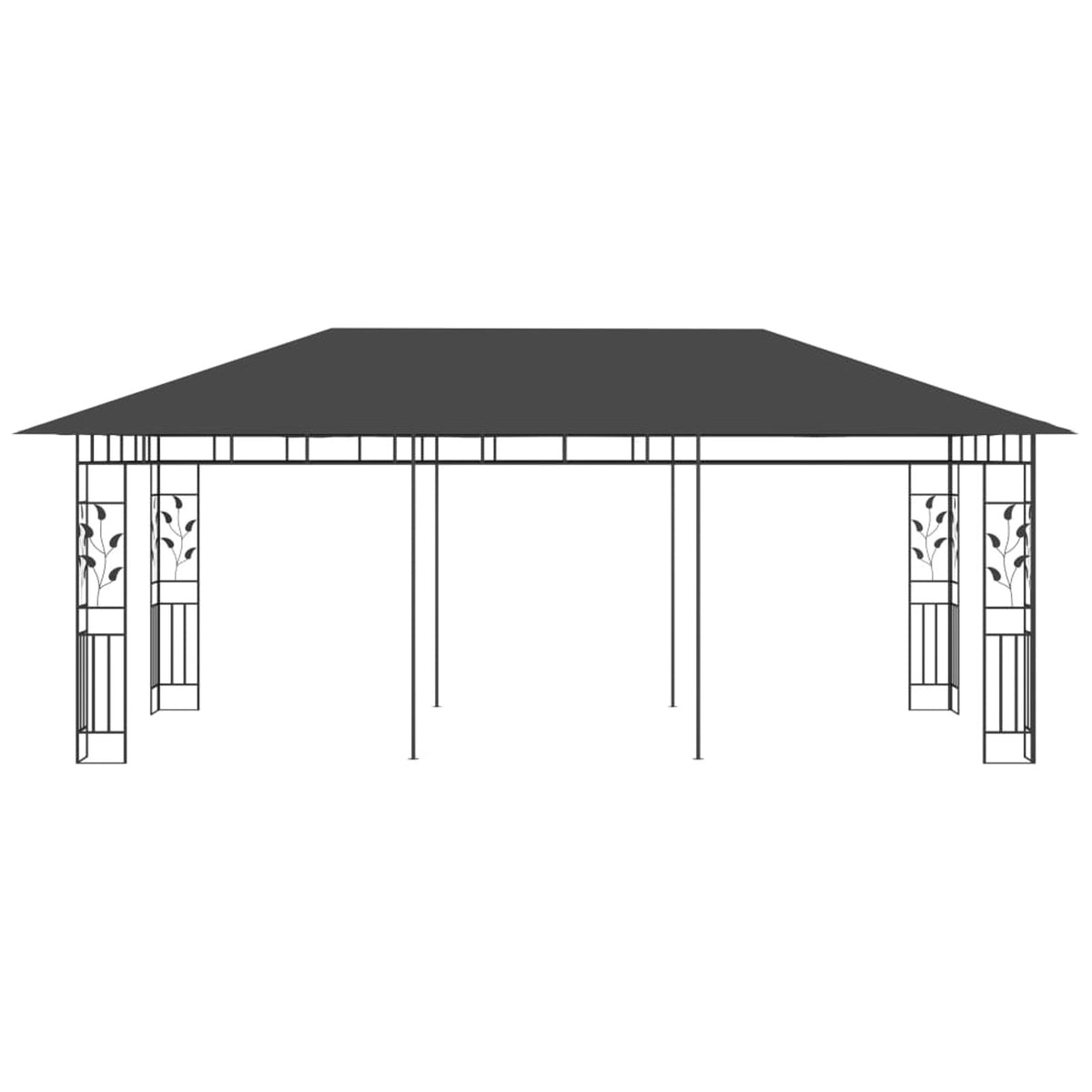 19.7'x9.8'x9' Anthracite Gazebo with Mosquito Net R418607