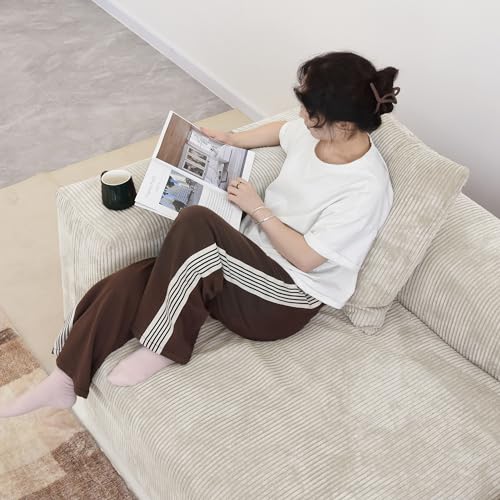 Oversized Corduroy 3 Seater Sectional Sofa B356179