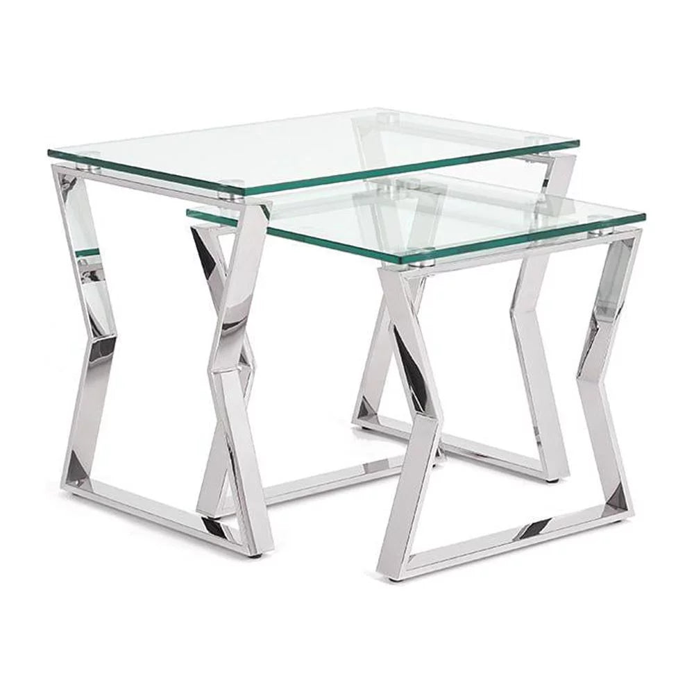Silver Nesting End Table Set of 2 H145