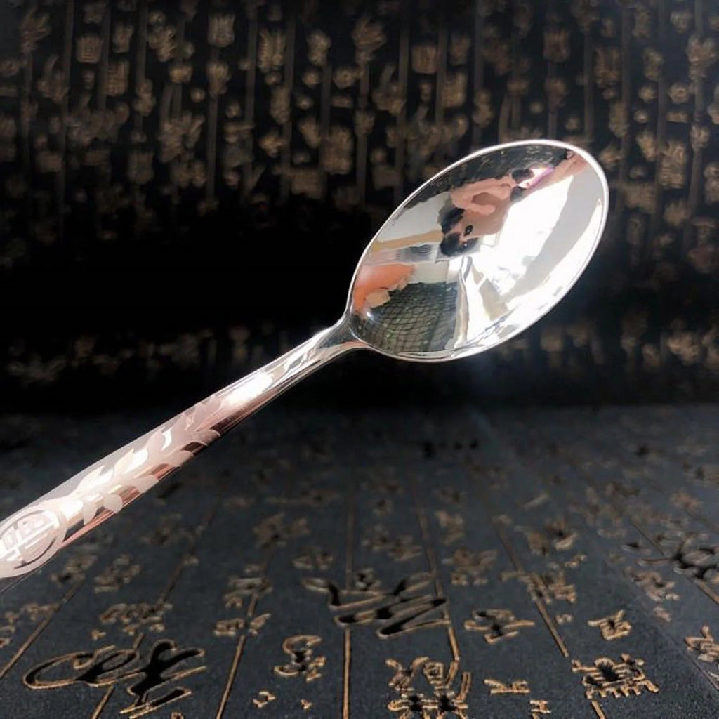 999 Sterling Silver Long Handled Soup Spoon S7596