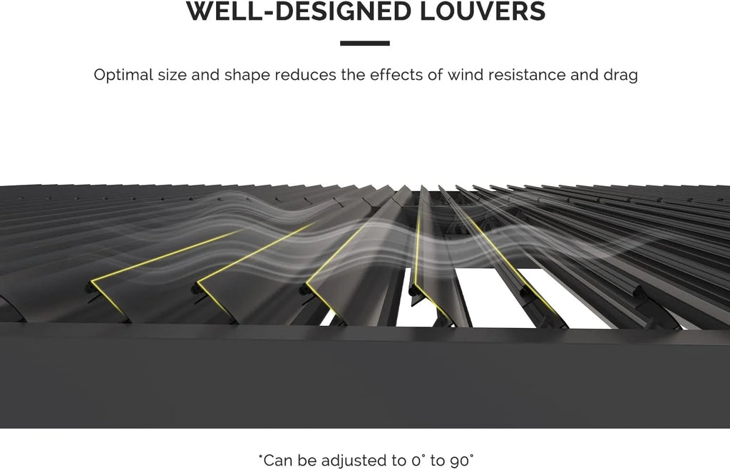 11' x 13' Grey Aluminum Louvered Pergola U555