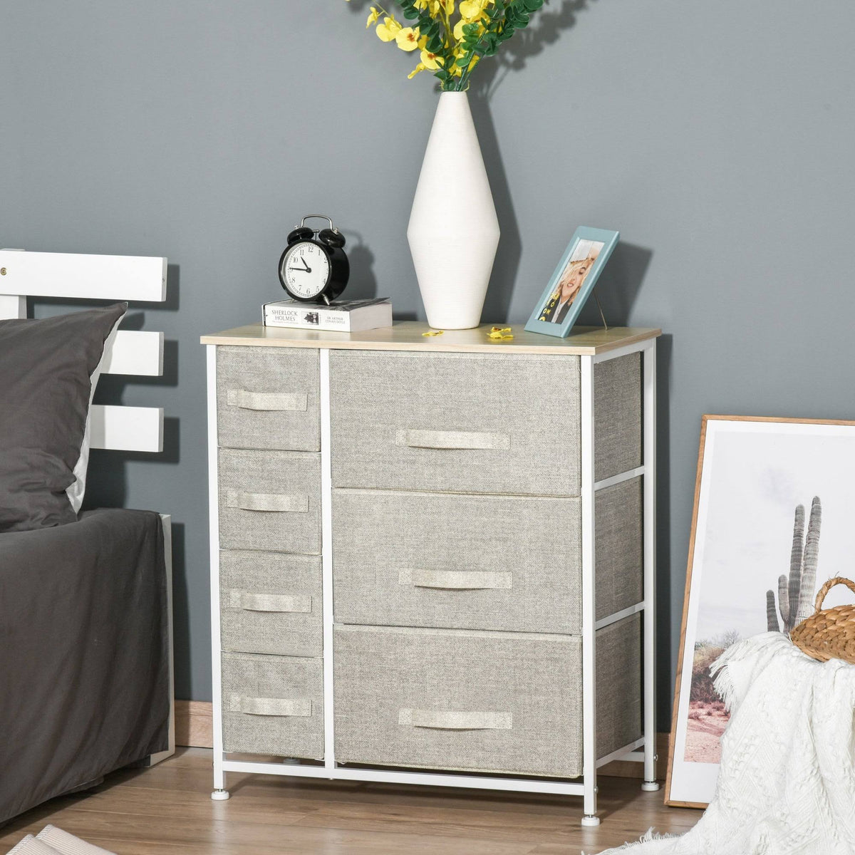 7 Drawer Fabric Dresser Storage Tower Cabinet X57314