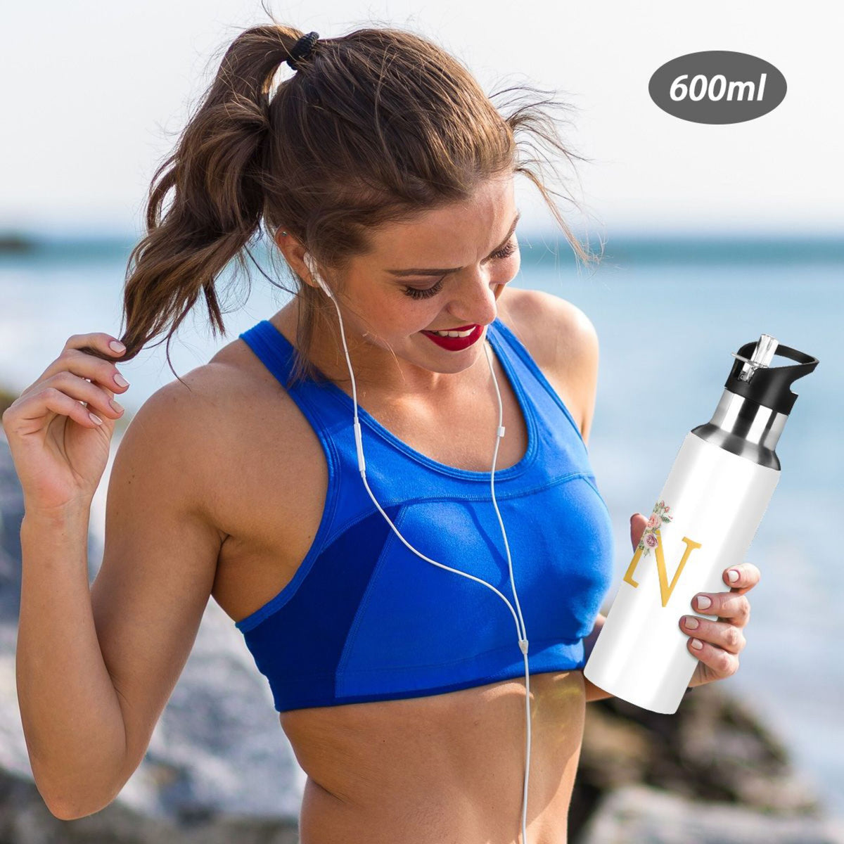 Stainless Steel Insulated Water Bottle with Straw Lid H7100