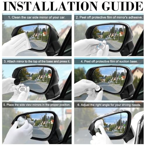 2" Round Frameless Convex Blind Spot Mirror, Pack of 2 Y935