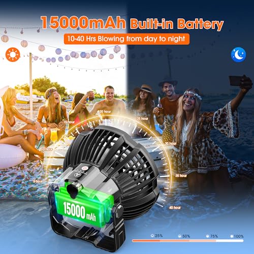 15000mAh Portable Camping Fan with Lantern V43467