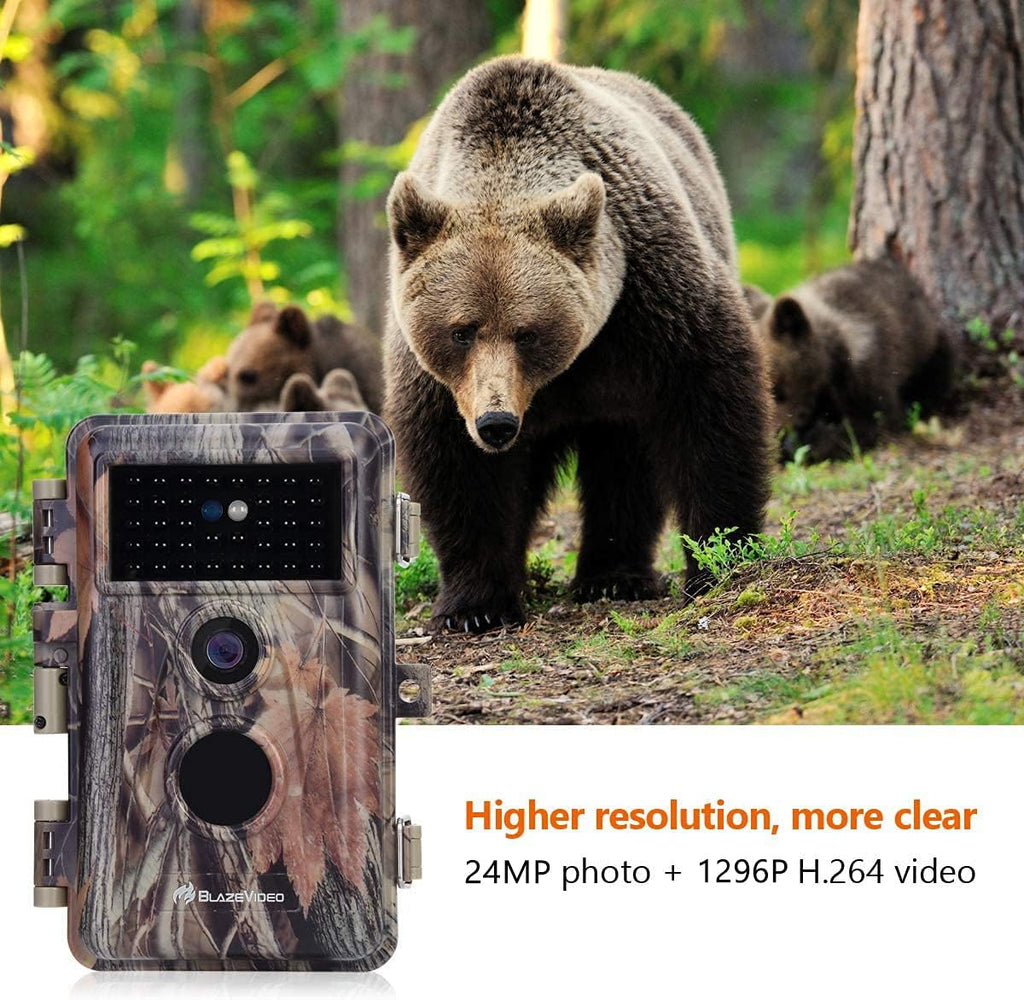 2-Pack 24MP Full HD 1296P Night Vision Motion Activated Waterproof Deer Cameras Q125500