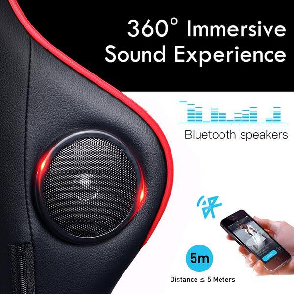Red Footrest Music Gaming Chair with Bluetooth Speakers Z885