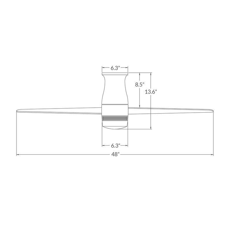 White/Brown Flush Mount DC Ceiling Fan M3398