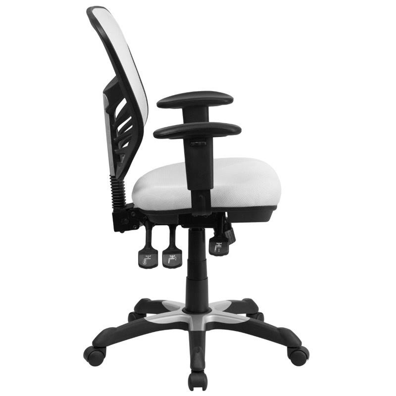 White Mid Back Mesh Swivel Office Chair V634152