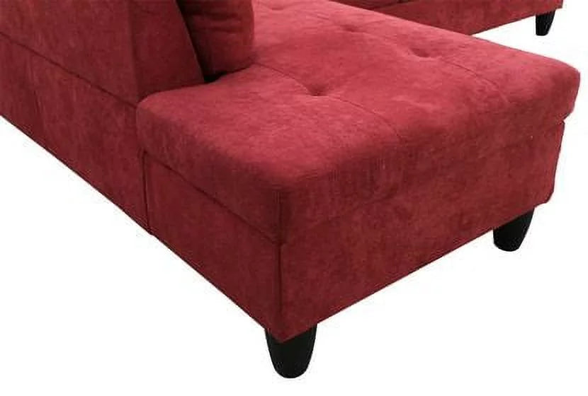 Wine Red L Shaped Sectional Sofa R572531