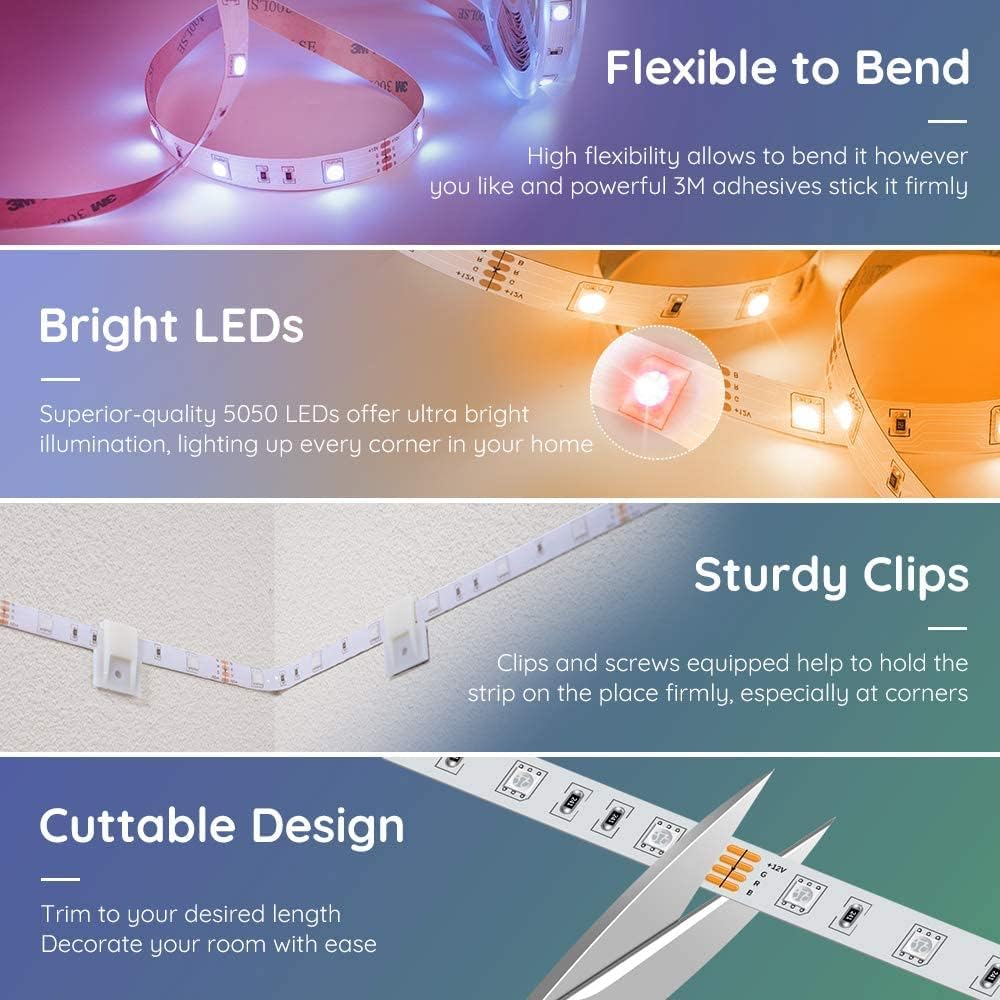 Smart LED Strip Lights 50ft Pack of 2 T729