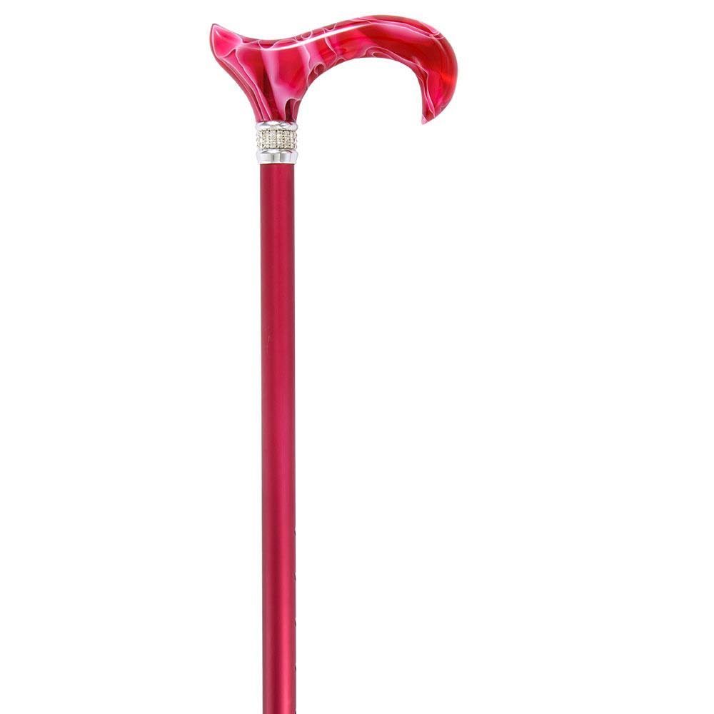 Magenta Pearlz with Rhinestone Collar and Adjustable Cane V644931
