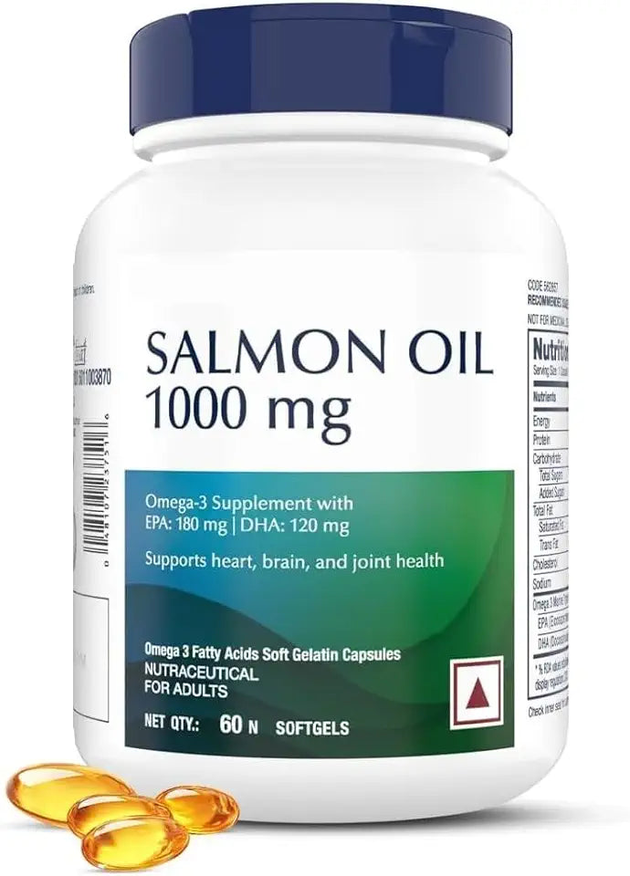 Salmon Oil 1000MG 60 Softgels Omega-3 EPA DHA F839