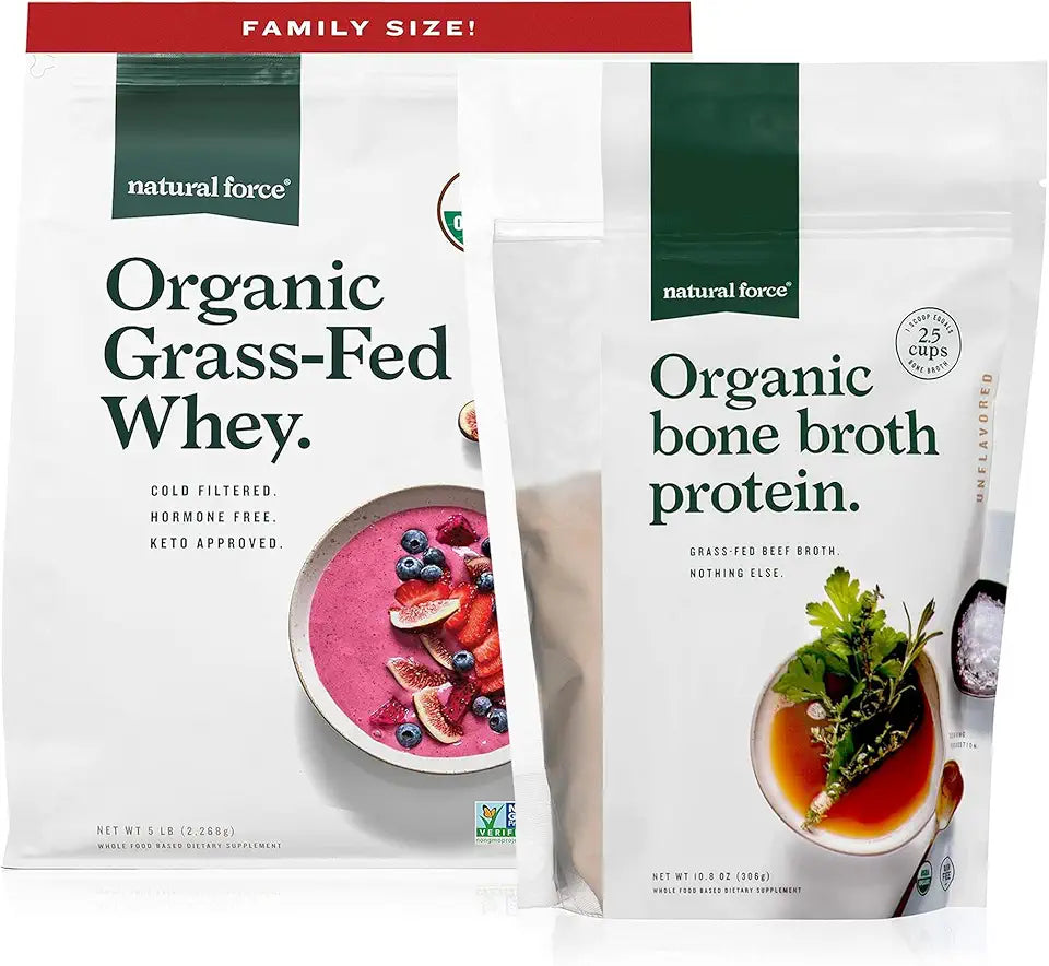 Organic Whey Protein Powder 5 Pound A2 Protein Bone Broth Protein Powder 10.8 oz X321