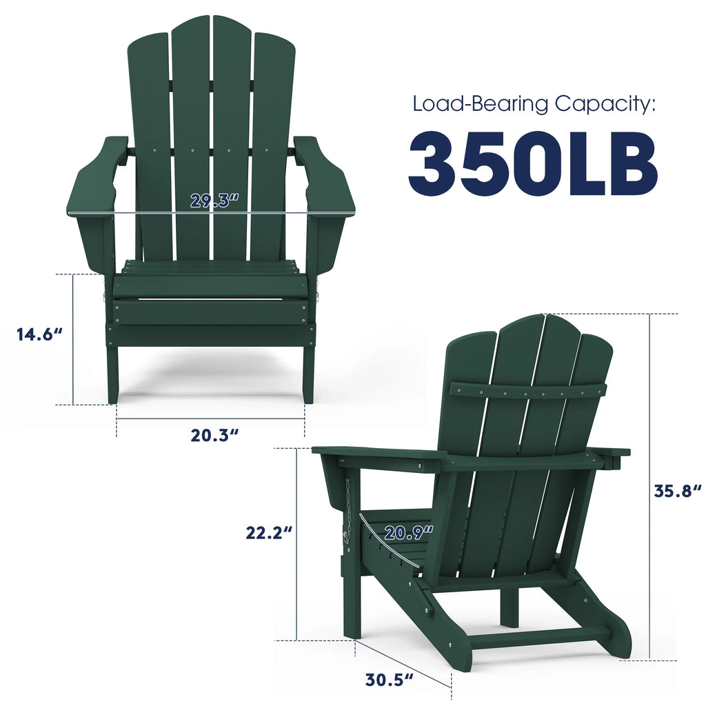 Folding Plastic HDPE Patio Adirondack Chair A4822