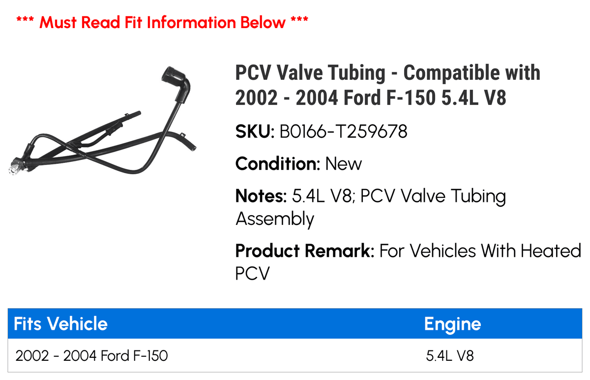 PCV Valve Tubing for 2003 Ford F-150 5.4L V8 A5969