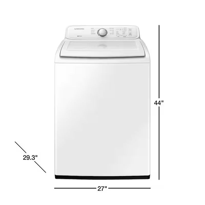 4 cu. ft. Top Load Washer with Agitator and Soft Close Lid in White D809
