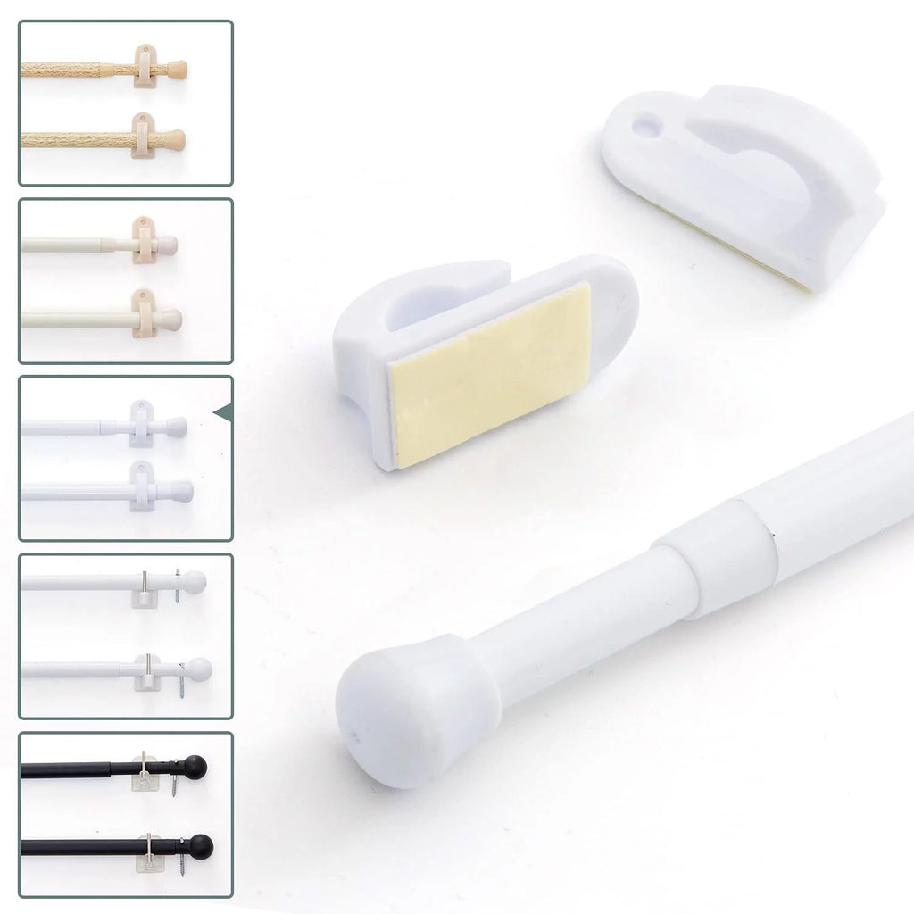 White 26" - 48" Adjustable Door Curtain Rods E17155