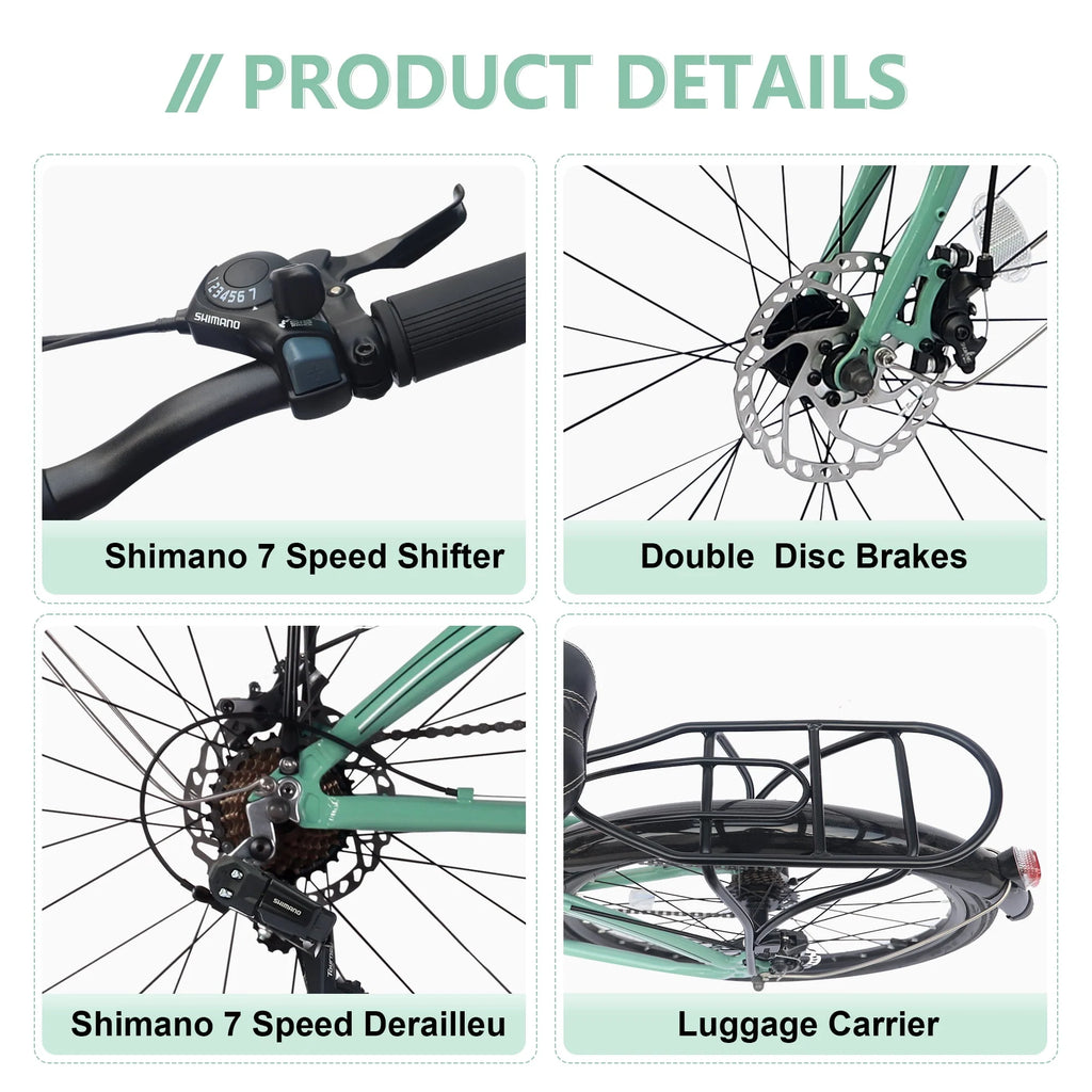 Blue 7 Speed Aluminum Folding Bike Q38031
