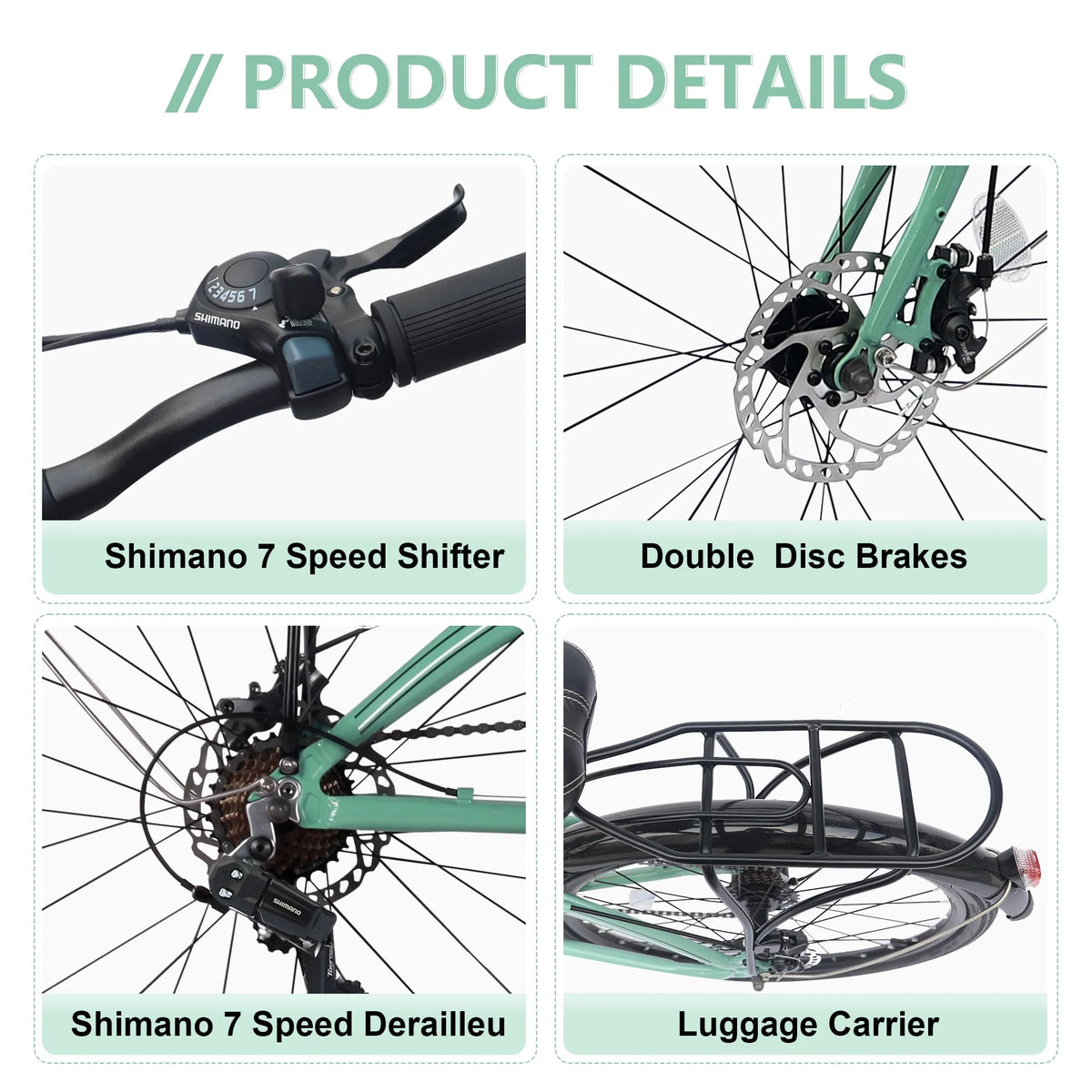 Blue 7 Speed Aluminum Folding Bike Q38031