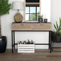 Rustic Console Table with 2 Drawers Natural Finish T5230