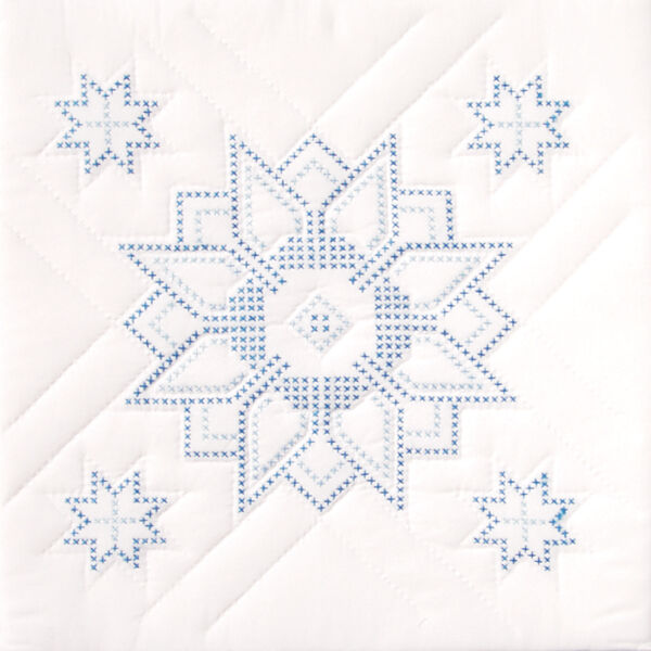 White Stamped Quilt Blocks 6pk C157499