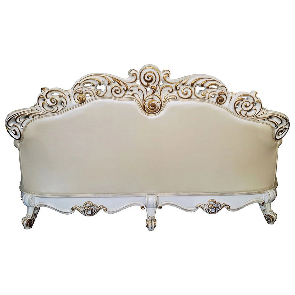 Champagne PU Sofa with 5 Pillows S721