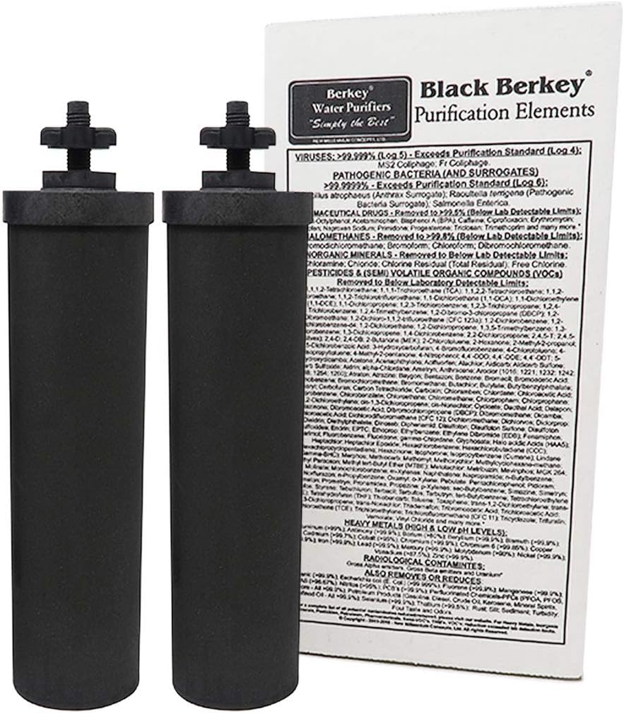 Gravity-Fed Water Filter with 2 Black Berkey Purification Elements W182
