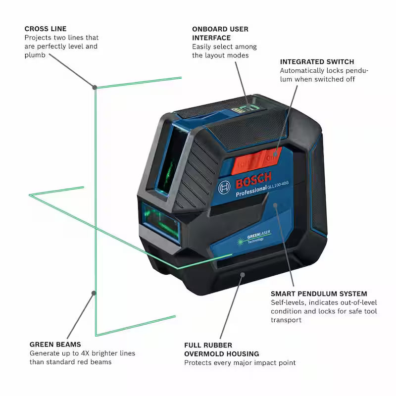 100 ft. Green Self Leveling Laser Level with Carrying Case I59705