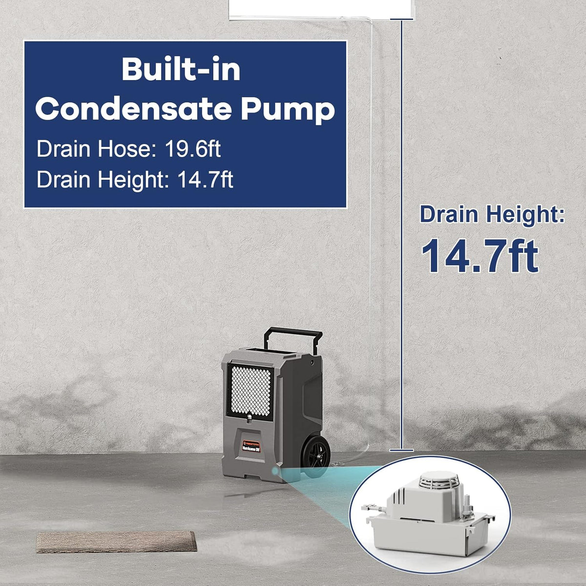 110 Pints Commercial Dehumidifier with Pump and Drain Hose C5336