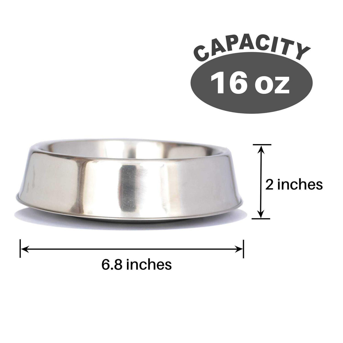 2 Pack Stainless Steel Non Skid Pet Bowl Q209480
