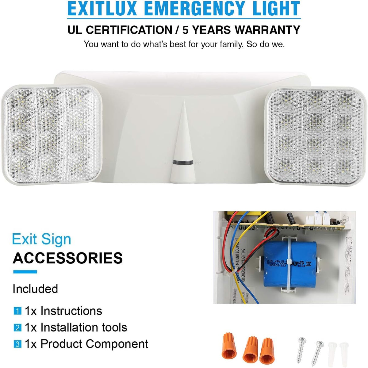 6 Pack LED Exit Sign with Emergency Light A883