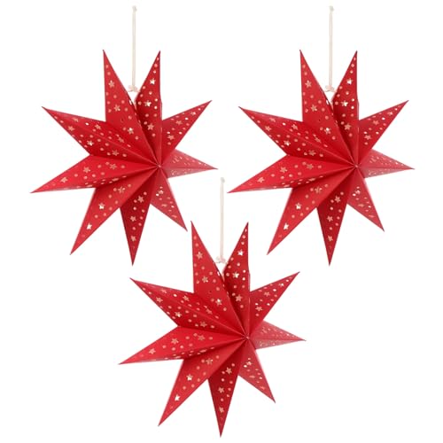 3Pcs Paper Star Lantern Lampshade Hanging Decorations Q799505