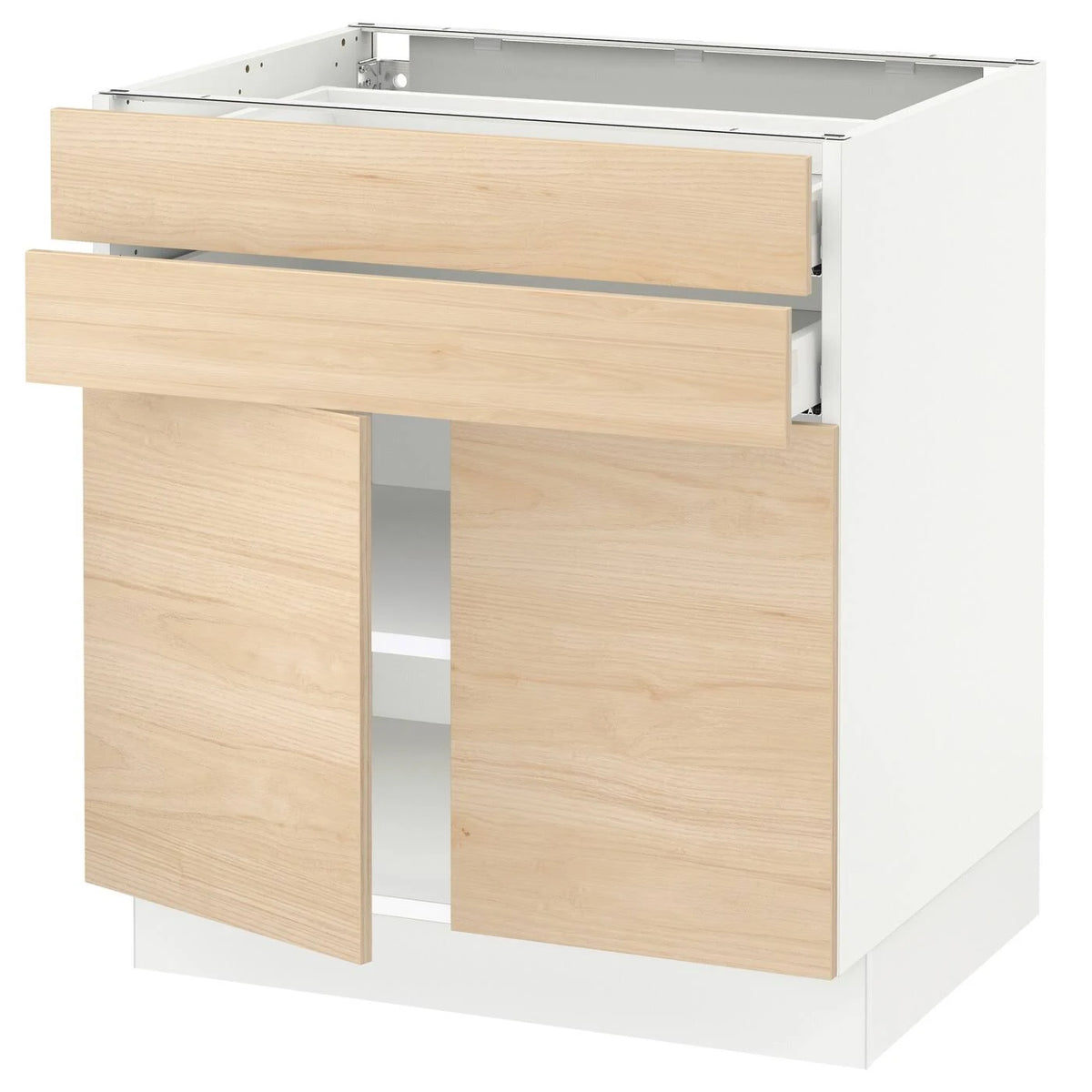 White 2 Door 2 Drawer Base Cabinet Z7564