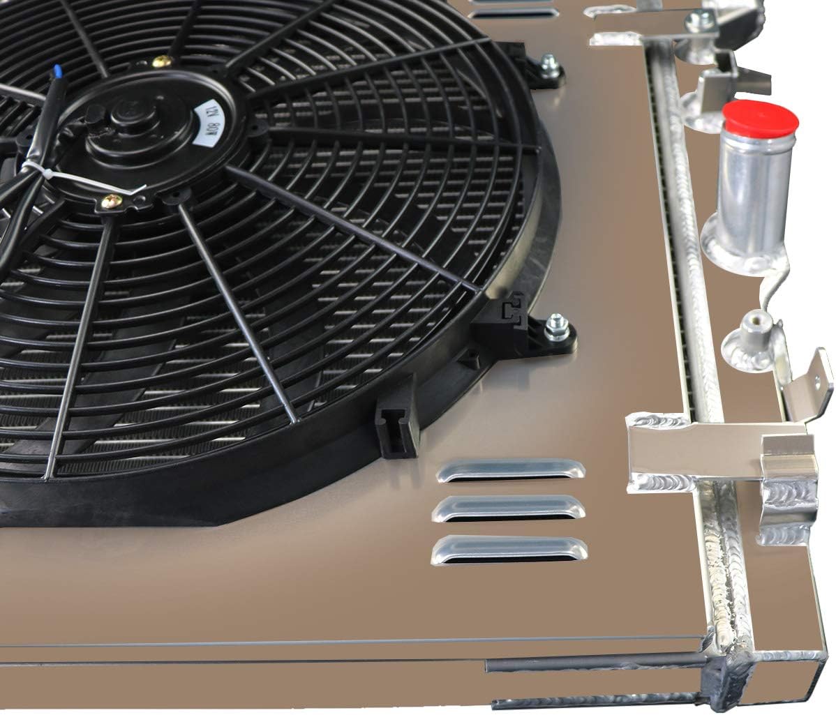 2 Row All Aluminum Radiator with Shroud Fan and Relay O312