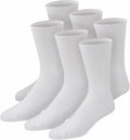 White Cotton Crew Socks 6 Pairs Q6493