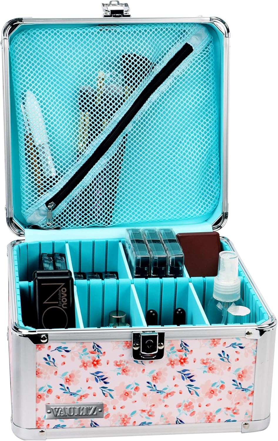 White Locking Storage Box with Adjustable Compartments N737