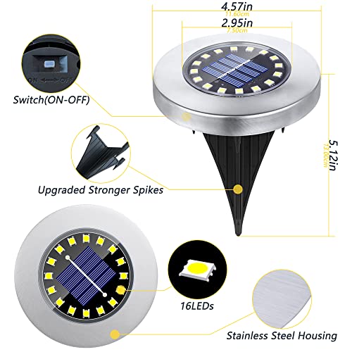 16 Pack Warm Light Solar Ground Lights V227088
